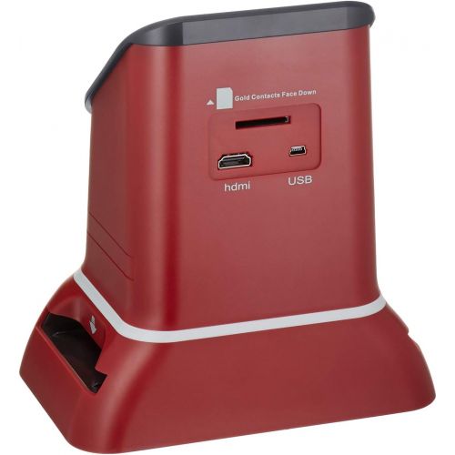  Wolverine F2D Saturn Digital Film & Slide Scanner - Converts 120 Medium Format, 127 Film, Microfiche, 35mm Negatives & Slides to Digital JPEG - Large 4.3 LCD w/HDMI Output (Red)