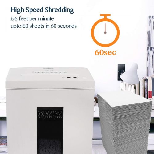  WOLVERINE 10-Sheet Super Micro Cut High Security Level P-5 Heavy Duty Paper/CD/Card Ultra Quiet Shredder for Home Office by 40 Mins Running Time and 6 Gallons Pullout Waste Bin SD9