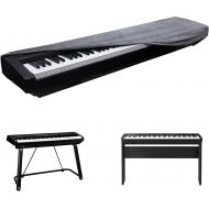 [아마존베스트]WOMACO Piano Keyboard Cover Stretchy Plush Velvet Dust Cover for 76-88 Keys Digital Piano Keyboard (Gray)