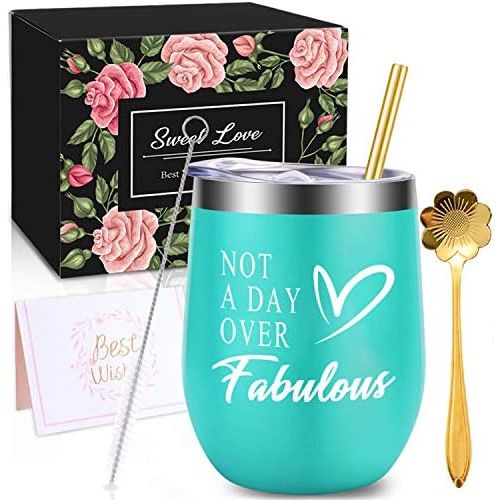  [아마존베스트]WONDAY Gifts for Women-Birthday Gifts for Women-Wine Gifts Ideas for Women, Mother, BFF, Mom, Friends, Wife, Daughter, Sister, 12 OZ Stainless Steel Wine Tumbler with Lid and Coffe