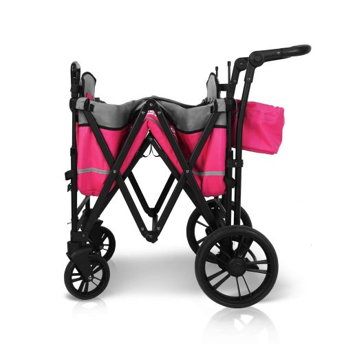  [아마존베스트]WonderFold Baby XL 2 Passenger Push Pull Twin Double Stroller Wagon with Adjustable Handle...