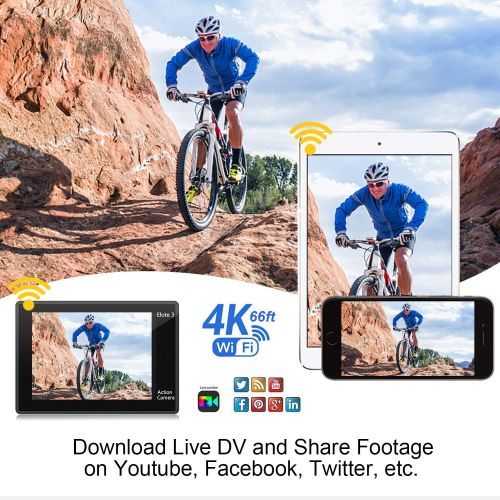  [아마존핫딜][아마존 핫딜] WONGKUO Upgraded Action Camera 4K 20MP Ultra HD WiFi Sport Camera with EIS 30m Waterproof Camera 170°Wide Angle Camcorder 2 LCD Screen Support External Microphone Remote Control wi