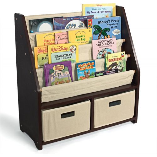  WonkaWoo Deluxe Childrens Sling Bookshelf - Children Bookshelf, Espresso