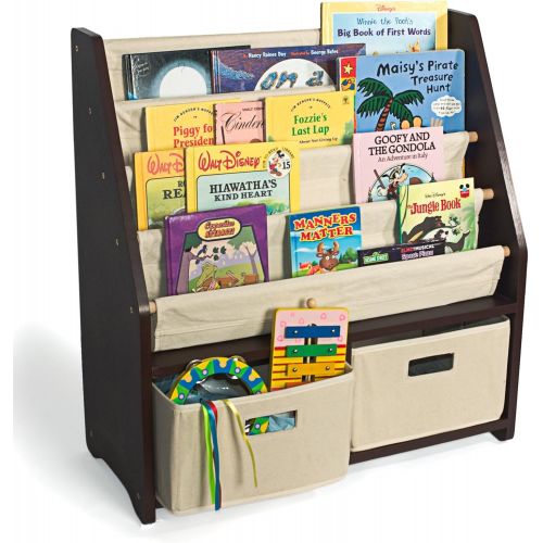  WonkaWoo Deluxe Childrens Sling Bookshelf - Children Bookshelf, Espresso