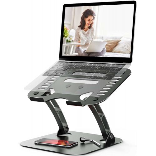  Laptop Stand for Desk, WONNIE Computer Stand for Laptop, Ergonomic Aluminum Laptop Riser with Heat Vent for 10 17 Notebook Computer Dark Grey