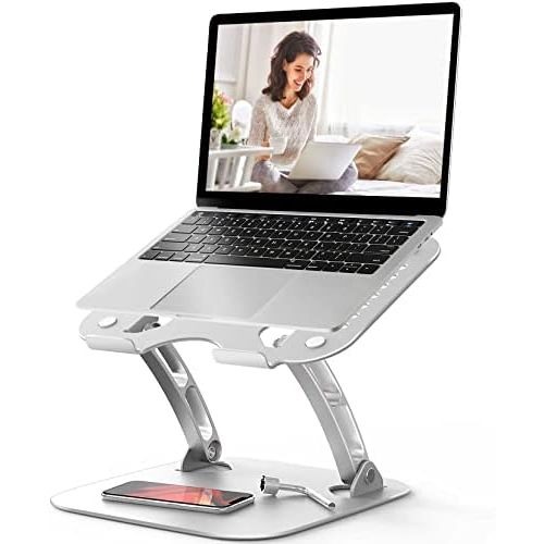  Laptop Stand for Desk, WONNIE Computer Stand for Laptop, Ergonomic Aluminum Laptop Riser with Heat Vent for 10 17 Notebook Computer, Silver