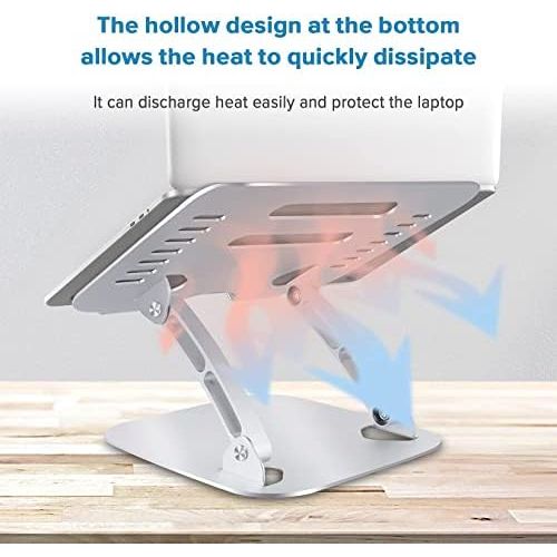  Laptop Stand for Desk, WONNIE Computer Stand for Laptop, Ergonomic Aluminum Laptop Riser with Heat Vent for 10 17 Notebook Computer, Silver