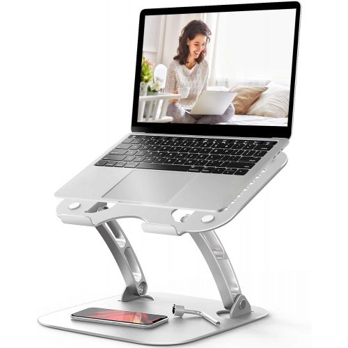  Laptop Stand for Desk, WONNIE Computer Stand for Laptop, Ergonomic Aluminum Laptop Riser with Heat Vent for 10 17 Notebook Computer, Silver