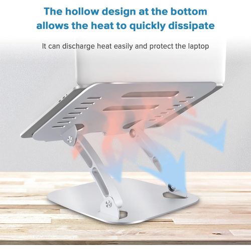  Laptop Stand for Desk, WONNIE Computer Stand for Laptop, Ergonomic Aluminum Laptop Riser with Heat Vent for 10 17 Notebook Computer, Silver