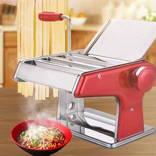  WOO 3 in 1 Heavy Duty Edelstahl Professionelle Frische Teigwaren Lasagne Spaghetti Tagliatelle Maker Machine Cutter mit 3 Cut Press Blade-Einstellungen mit Tischplatte Clamp Kitche