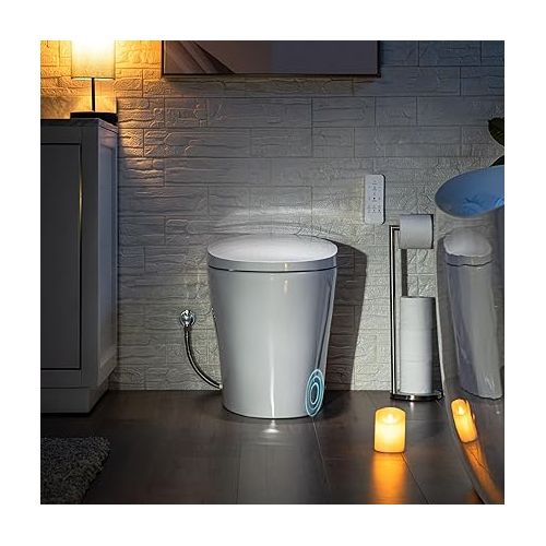  WOODBRIDGE B0970S One Piece Elongated Smart Tankless Bidet Toilet, ADA Height, Auto Flush, Foot Sensor Operation, Heated Seat with Integrated Multi Function Remote Control in White