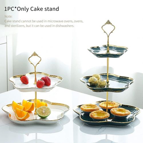  WOOPOWER Cake Stand, Round Cupcake Stands Metal Dessert Display with Pendants and Beads, Cake Stands Tray Wrought Iron Plates Party Birthday Dessert Display Wedding Decor (S)