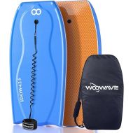 Bodyboard 42.5-inch Body Board with PE Core,IXPE Surface,HDPE Slick Bottom,Coming with Premium Coiled Wrist Leash Bodyboard Bag Perfect Surfing for Adults Surfer (Blue/Gray)