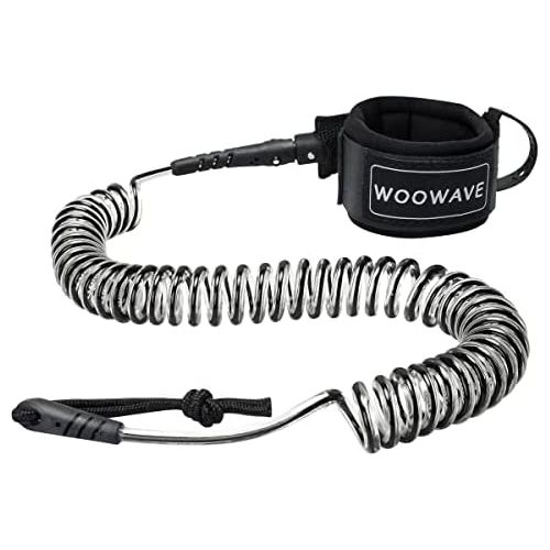  Visit the WOOWAVE Store WOOWAVE SUP Leash 11 Foot Coiled Stand Up Paddle Board Surfboard Leash Stay on Board Ankle Strap with Waterproof Wallet/Phone Case