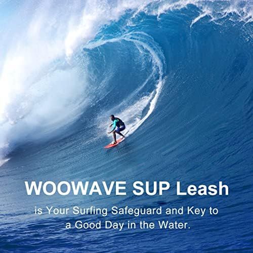  Visit the WOOWAVE Store WOOWAVE SUP Leash 11 Foot Coiled Stand Up Paddle Board Surfboard Leash Stay on Board Ankle Strap with Waterproof Wallet/Phone Case