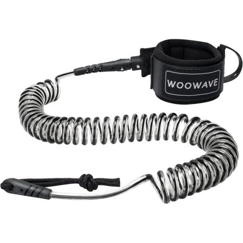  Visit the WOOWAVE Store WOOWAVE SUP Leash 11 Foot Coiled Stand Up Paddle Board Surfboard Leash Stay on Board Ankle Strap with Waterproof Wallet/Phone Case