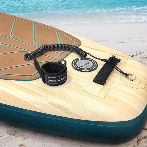  Visit the WOOWAVE Store WOOWAVE SUP Leash 11 Foot Coiled Stand Up Paddle Board Surfboard Leash Stay on Board Ankle Strap with Waterproof Wallet/Phone Case