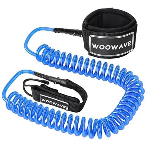  Visit the WOOWAVE Store WOOWAVE SUP Leash Premium Stand Up Paddle Board Surfboard Leash Coiled 8/10 feet Stay on Board with Waterproof Wallet/Phone Case