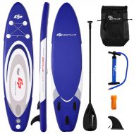 WOOWAVE Goplus Inflatable Stand up Paddle Board Surfboard SUP Board with Adjustable Paddle Carry Bag Manual Pump Repair Kit Removable Fin for All Skill Levels, 6 Thick