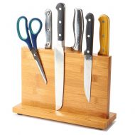 WOOYAN Magnetic Knife Block Kitchen Knife Block Wooden Magnetic Knife Holder Bamboo Knife Stand Knife Dock