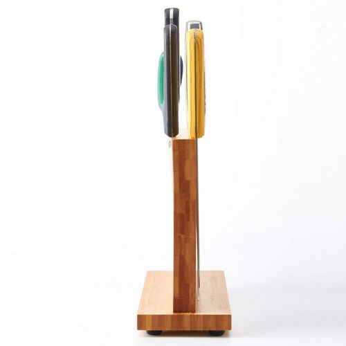  WOOYAN Magnetic Knife Block Kitchen Knife Block Wooden Magnetic Knife Holder Bamboo Knife Stand Knife Dock