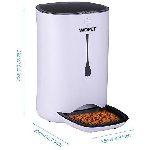  [아마존 핫딜] [아마존핫딜]WOPET Automatic Pet Feeder Food Dispenser for Cats and DogsFeatures: Distribution Alarms, Portion Control, Voice Recorder, Programmable Timer for up to 4 Meals per Day