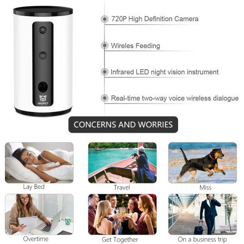  [아마존핫딜][아마존 핫딜] WOPET WOpet Smart Pet Camera:Dog Treat Dispenser, Full HD WiFi Pet Camera with Night Vision for Pet Viewing,Two Way Audio Communication Designed for Dogs and Cats,Monitor Your Pet Remote