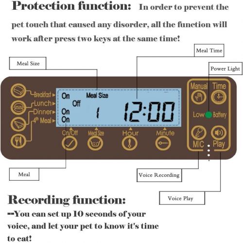  WOpet 7L Pet Feeder, Automatic Pet Feeder for Cats and Dogs,Auto Pet Feeder Food DispenserFeatures Distribution Alarms, Portion Control & Voice Recorder and Timer Programmable
