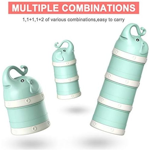  ORIY Baby Milk Powder Formula Dispenser,Large Capacity，Non-Spill Twist-Lock Stackable Milk Powder Formula Container and Snack Storage for Travel,Powder Leakage Free,BPA Free,3 Comp