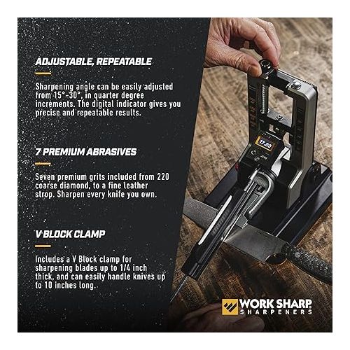  Work Sharp Professional Precision Adjust Knife Sharpener Tool, complete angle adjustable knife sharpening system