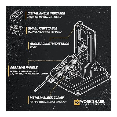  Work Sharp Professional Precision Adjust Knife Sharpener Tool, complete angle adjustable knife sharpening system