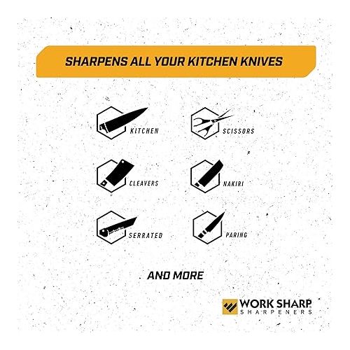  Work Sharp Electric Culinary E2 Kitchen Knife Sharpener - For Scissors, Cleavers, Nakiri, Serrated & Paring Knives Black