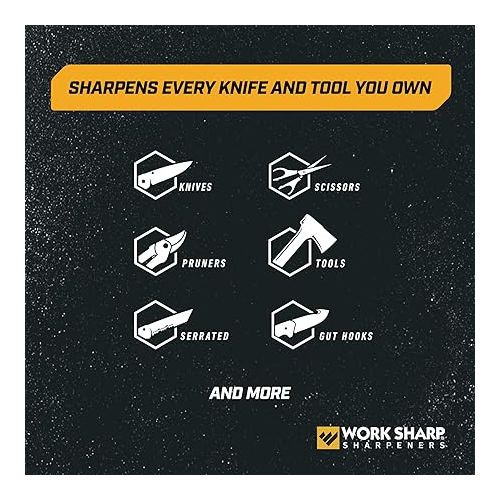  Work Sharp Ken Onion Knife Sharpener Tool - Adjustable Knife Sharpening System - For Knives, Scissors, Serrated Blades, & Tools