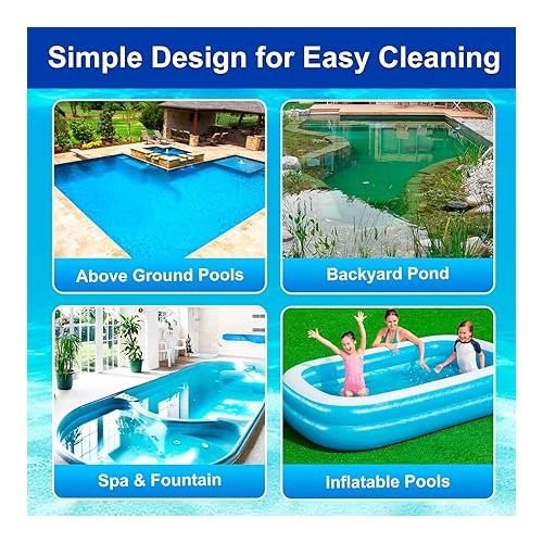  2024 Upgrade Handheld Pool Vacuum for Above Ground Pool - Portable Swimming Pool Jet Vacuum Underwater Cleaner Kit W/Brush with 5 Section Poles of 70