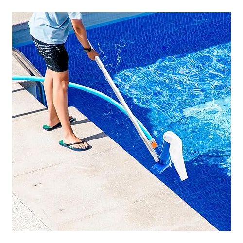  2024 Upgrade Handheld Pool Vacuum for Above Ground Pool - Portable Swimming Pool Jet Vacuum Underwater Cleaner Kit W/Brush with 5 Section Poles of 70