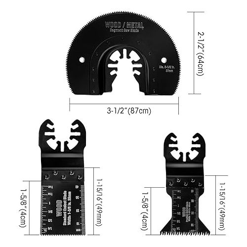  WORKPRO 23-Piece Metal/Wood Oscillating Saw Blades Set for Quick Release Multitool, Blades for Dewalt, Craftsman, Ridgid, Milwaukee, Rockwell, Ryobi and More