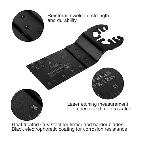  WORKPRO 23-Piece Metal/Wood Oscillating Saw Blades Set for Quick Release Multitool, Blades for Dewalt, Craftsman, Ridgid, Milwaukee, Rockwell, Ryobi and More