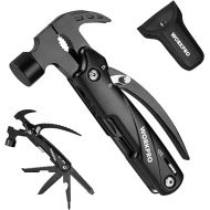 WORKPRO Multitool-12 in 1 Camping Tools with Mini Hammer-EDC Gear Multi Tools Hammer with Safety Lock and Pouch-Mini Multitools Gifts for Men and Women