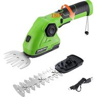 WORKPRO Cordless Grass Shear & Shrubbery Trimmer - 2 in 1 Handheld Hedge Trimmer 7.2V Electric Grass Cutter 2.0Ah Rechargeable Lithium-Ion Battery and USB Cable Included