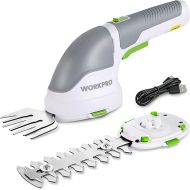 WORKPRO Cordless Grass Shear & Shrubbery Trimmer - 2 in 1 Handheld Hedge Trimmer Electric Grass Trimmer Hedge Shears/Grass Cutter Rechargeable Lithium-Ion Battery and Type-C Cable Included (White)