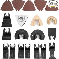 WORKPRO 25-piece Oscillating Multitool Accessories, Quick Release Oscillating Saw Blades to Cut Wood Metal Plastic, Fit Dewalt Worx Milwaukee Black&Decker Rockwell Makita Fein Craftsman