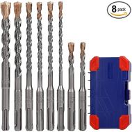 WORKPRO 8-Piece SDS-plus Drill Bit Set, Carbide Tip, SDS+ Rotary Hammer Drill Bit Set with Storage Case for BRICK, CEMENT, STONE & CONCRETE