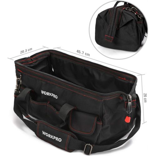  [아마존베스트]WORKPRO Close Top Storage Tool Bag, 18, Black/Red, W081023A,Black&Red