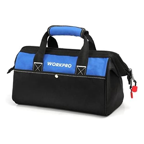  WORKPRO 13-inch Tool Bag, Wide Mouth Tool Tote Bag with Inside Pockets for Tool Storage