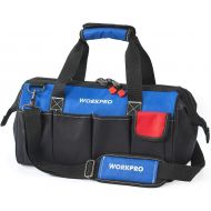 WORKPRO 18-inch Close Top Wide Mouth Storage Tool Bag with Adjustable Shoulder Strap, Sturdy Bottom