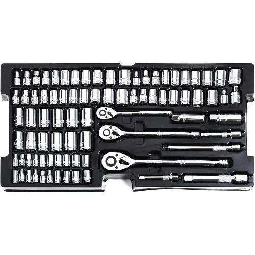  WORKPRO W009044A Mechanics Tool Set with 3-Drawer Heavy Duty Metal Box (408 Piece)