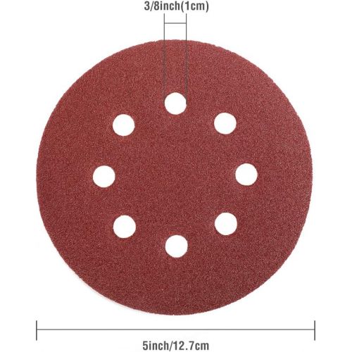  WORKPRO 150-piece Sanding Discs Set - 5-Inch 8-Hole Sandpaper 10 Grades Include 60, 80, 100, 120, 150,180, 240, 320, 400, 600 Grits for Random Orbital Sander(Not for Oscillating To