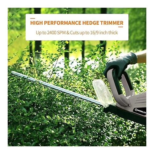  WORKSITE 20V Hedge Trimmer Cordless, Lightweight Bush Trimmer with 20-Inch Dual Steel Blade, Battery & Charger Included