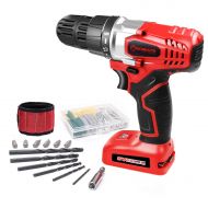 WORKSITE 8V Electric Cordless Drill ScrewDriver With 1300mA Lithium-Ion Battery, 16 Position Keyless Clutch, Variable Speed Switch, Lightweight, Built-in LED Light, 13 Pcs Bits Set