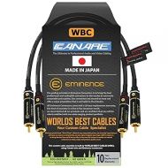 WORLDS BEST CABLES 1.5 Foot RCA Cable Pair - Canare L-4E6S, Star Quad, Audio Interconnect Cable with Premium Gold Plated Locking RCA Connectors - Directional - Custom Made